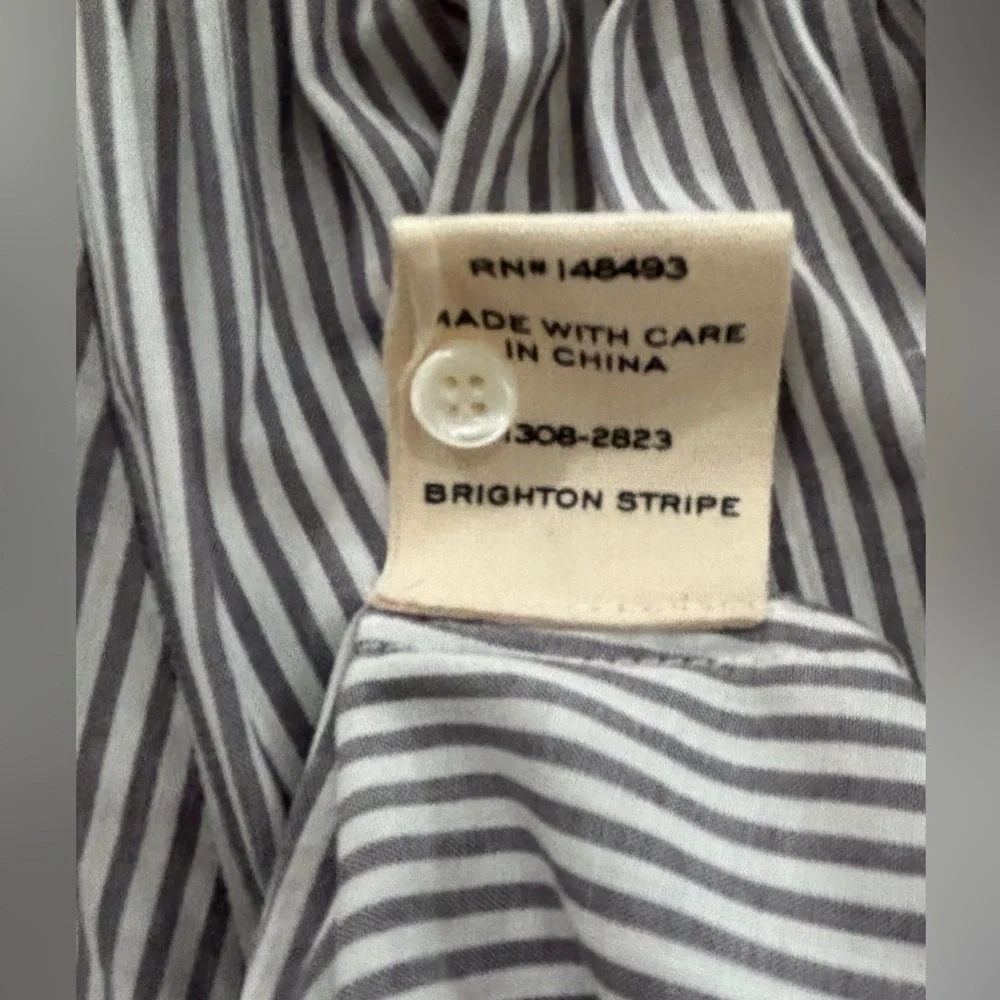 DÔEN Juno Belted Striped Brighton Midi Dress, Puff Sleeve, Cottagecore, Belt, XS - Picture 15 of 15